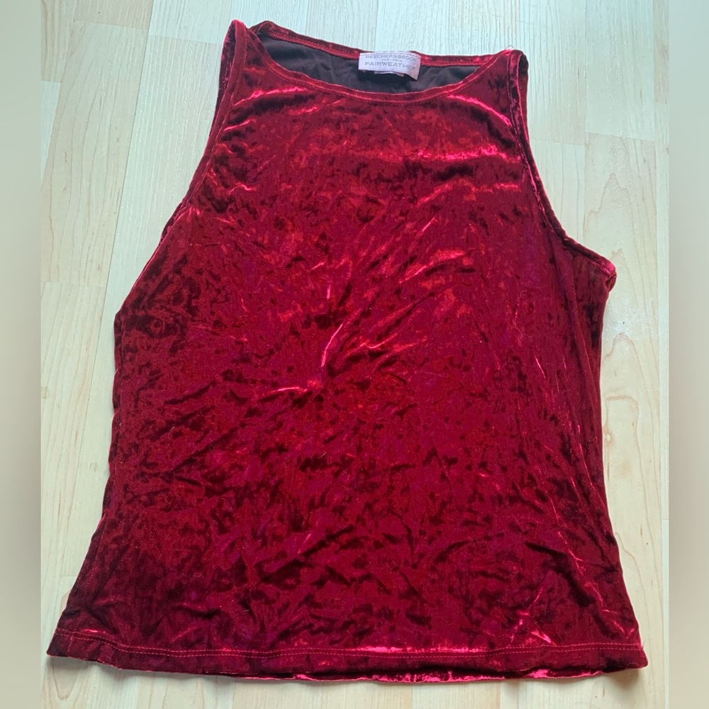 Red Velvet High Neck Tank Top